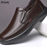 Men's Shoes Leather Soft Sole Non-slip Rubber Loafers Men's Business Casual Leather Shoes designer men