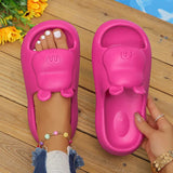 New Cartoon Platform Slippers Woman Eva Thick Bottom Home Slides for Women Soft Sole Anti-Slip Beach Flip Flop Couple