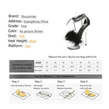 Women's Sandals 2023 Summer Fashion Ankle Cross Strap Fur High Heels Clear Waterproof Platform Female Steel Tube