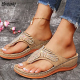 Women Sandals 2021 New Embroidery Summer Shoes Woman Wedges Shoes For Heels Sandalias Mujer Flip Flops Platform Women