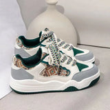 Shoes Women's Sneakers New Muffin Thick Bottom Khaki Black White Color Matching Fashion Women's Shoes Casual Sports