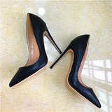 Solid Black Matte Women Pointed Toe Slip On High Heels Elegant Ladies Chic Stiletto Pumps OL Fashion Dress