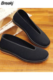 Chinese Style Men Kung Fu Shoes Old Beijing Bruce Lee Tai Chi Wushu Black Martial Arts Shoes Tang Suit