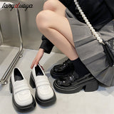platform shoes women's loafers High Heels Pumps Chaussure Femme College Shoes Lolita Cosplay Platform Chunky Sole