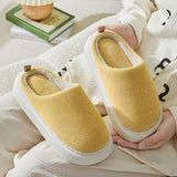 Sole Home Indoor Slippers for Women 2023 Winter Warm Corduroy Cotton Slippers Woman Flat Heels Non Slip House Shoes