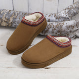 Hot Autumn Winter New Slippers Women's Warm Cotton Slippers Lace Half Slippers Snow