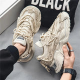Platform Men Shoes Fashion Clunky Sneakers Men Casual Shoes Breathable Sports Dad Shoes Male Fitness