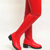 New Skidproof Platform Easy Walk Stretch Lug-Sole Over The Knee Boots Women Black White Shoes Fashion Leisure Cool Size