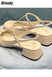 Sandals Women's 2023 Summer New Fashion Patent Leather Mary Jane Women's Shoes Shallow High Heel Single Sandalias
