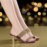 The Summer Of 2024, The New Water Drill Sandals, Women's High Heels, Temperament, Diamond Slippers, Fashion