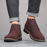 Breakj Fall Men's Pointed Casual Men's Leather Boots Front Lace Up Martin Boots Plus Size Men's Shoes Fashion