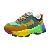 Rainbow Sport Shoes Womens Trainers Shoes Platform Breathable Sneakers Women Jogging Shoes Chaussure Femme
