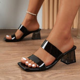 Women Pumps Sandals PVC Jelly Slippers Open Toe Low Heels Women Transparent Perspex Slippers Shoes Heel Clear