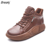 Early Winter Shoes Women Snow Boots Genuine Leather Shoes Thick Sole Non-slip Ladies Ankle Boots Black White