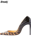 Women Pumps Leopard White Shoes Woman High Heels Stiletto Evening Shoes Patent Leather Sexy Designer Heels QP033