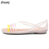 New 2023 Jelly Sandals Women Casual Flat Non-slip Sandals Fashion Outdoor Casual Non-slip Beach Shoes Sandalias De