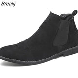 Quality Men's Boots Suede Leather Autumn Men Shoes Slip On Rubber Ankle Boots Cofortable Man Chelsea Boots Large Size