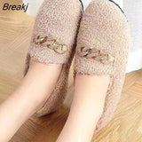 Autumn Winter New Outdoor Home Indoor Wool Bag with Cotton Shoes Anti Slip Warm Lady Beans Shoes 36-40