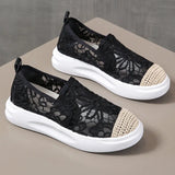 Women Flat Sneakers New Comfy Light Thick Sole Breathable Mesh Female Shoes Slip-On Spring Stylish Trend Zapatillas
