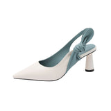 Women High Heels Solid Color Sandals Personality Pointed Toe Stiletto High Heels Simple and Versatile Catwalk Women's