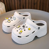 New Diy Clogs Sandals Women Summer Eva Closed Toe Chunky Platform Slippers for Woman Non Slip Thick Bottom Beach