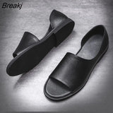 New Style Men's Sandals, Soft Leather Sandals, Breathable Non-slip Beach Shoes, Men's Slippers, Men's Beach