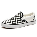 Chessboard Canvas Shoes for Women Casual Sneakers Ladies Walking Shoes Slip on Loafers Sport Shoes Baskets Femme