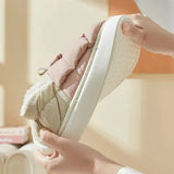 Women's Winter Warm Plush Cotton Slippers Thick Bottom Non Slip Waterproof Home Slippers for Women Indoor Outdoor Casual