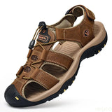 Men Sandals Genuine Leather Men Casual Shoes Outdoor Men Leather Sandals for Men Beach Shoes Roman Shoes Plus Size