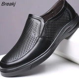 Leather Shoes Men Summer Footwear Cow Leather Mens Casual Shoes Brand Male Business Shoes Black Big Size 45