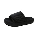 Med Ladies' Slippers Luxury Slides Platform Big Size Designer Summer Rubber Flat PU Fashion Hook & Loop Cotton