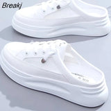 Outer Wear Slippers Women's Summer New White Fashion Flat Bottom Breathable Shoes Spring Leisure Sport Fashion Hollow