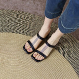 Women Pumps Slippers Ladies Square Toe Female Slides Summer Shoes Sandals High Heels 2023 Zapato