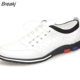 Men's Shoes, Men's Leather Shoes, Men's Leather Casual Inner Increase Korean Version of Sneakers, White Low-top Shoes