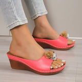 Breakj Flower Sandals Platform Platform Platform With Low Women's Slippers Wise Large Size
