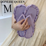 Flip-flop Sandals Women Stiletto Open Toe Purple Bow Knot High Heels 2023 Fashion Roman Sandal Elegant Mule Slipper