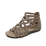 Breakj Leopard Slope Sandals Zhejiang Taizhou Roman Deep Leopard Roman