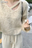 Sweater Clothing Slim Pure Color Long Sleeve Pullover Woman Casual Y2k Crop Tops Korean Fashion Office Lady 2023