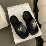 Summer Women Platform Slipper Fashion Open Toe Thick Sole Wedges Sandalias Ladies Elegant Outdoor Beach Vacation
