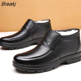 Cold Winter Shoes Men Chelsea Boots Genuine Leather Shoes Men Ankle Boots Warm Cotton Shoes Winter Male Footwear