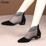 New Mesh Peep Toe Sandals Sexy Hollow Out Single Shoes Lace Pumps Woman High Heel Fashion Autumn Footwear Platform