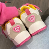 Sneakers for Women Popular autumn Style All-match Womens Trendy School Thick Sole White Pink Shoes lolita sneakers