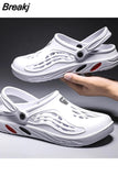 Men Garden Shoes Black Beach Flat Sandals Slippers Men Sandals Summer Hole Shoes