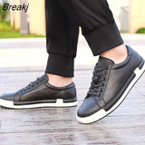 Luxury Leather Shoes Men Sneakers Men Trainers Lace-up Flat Driving Shoes Zapatillas Hombre Casual
