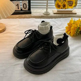 Woman Flats Clogs Platform Casual Female Sneakers Oxfords Modis All-Match British Style Dress Creepers New Leather Cross