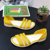 Sandals Women 2023 New Fashion Simple Round Head Solid Candy Color Open Toe Versatile Square Heel Women's