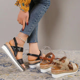 Snake Print Women's Wedge Sandals 2023 Summer Plus Size Platform Sandles Women Casual Non Slip Beach Sandalias