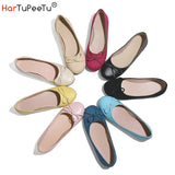 Women Ballet Flats Slip on Soft PU Leather Shoes Leisure Butterfly-knot Men Spring Summer Princess Girl Zapatillas Mujer