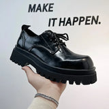 Breakj 2024 New Platform Derby Shoes Bright Face British Harbor Wind Leather Shoes Casual Shoes Niche Tide Premium