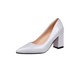 New Style Pointed Sexy Thick Heel Shoes Solid Color Fashion Versatile Shoes Wedding Banquet Celebrity Style Talon